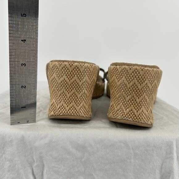 VTG y2k Women's Gold MUDD Painter Strappy Platform Slip On Thong Sandals Sz 9M - Picture 8 of 9